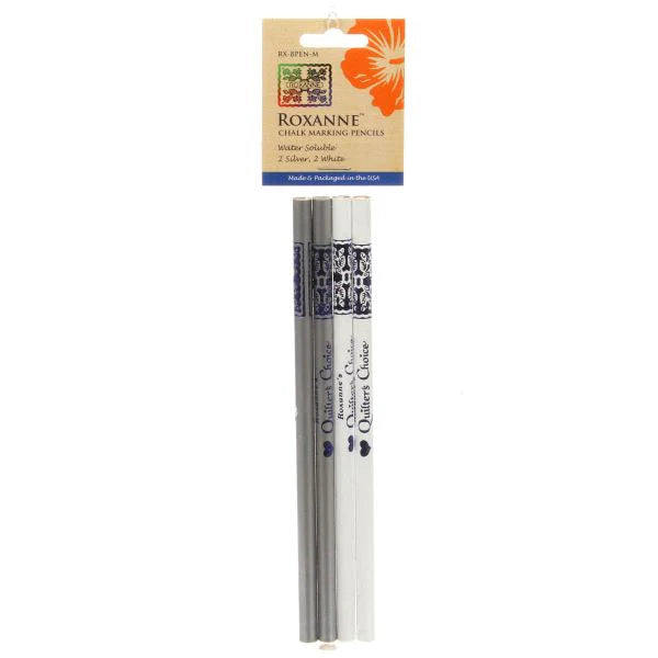 Roxanne Quilter's Choice Marking Pencils 2 ea Silver & White BPEN-M
