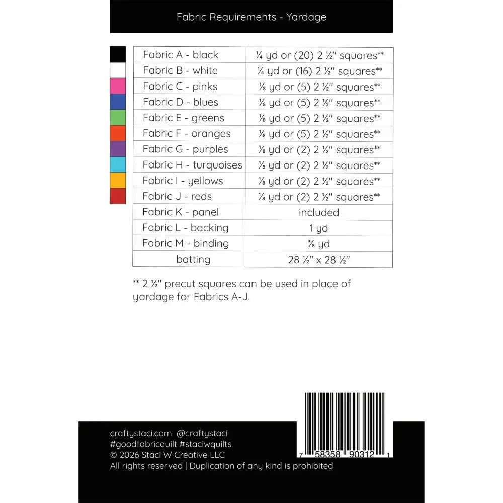 Good Fabric Quilt Pattern and Fabric Panel SWQ141