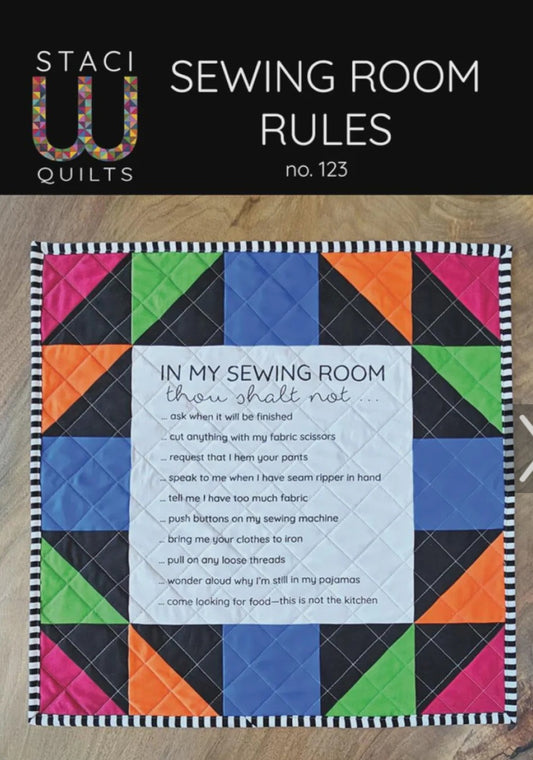 Sewing Room Rules Quilt Pattern and Panel SWQ123