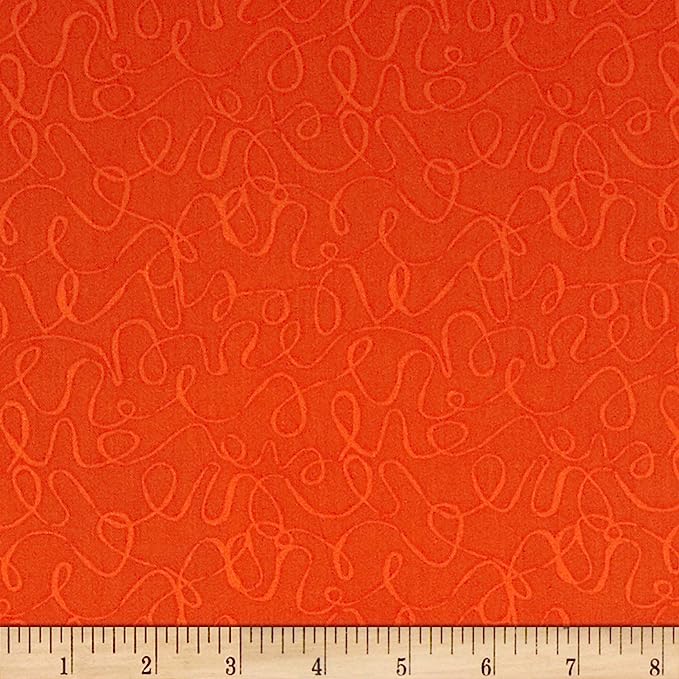 Andover Scribbles 8889-O4 Red Orange