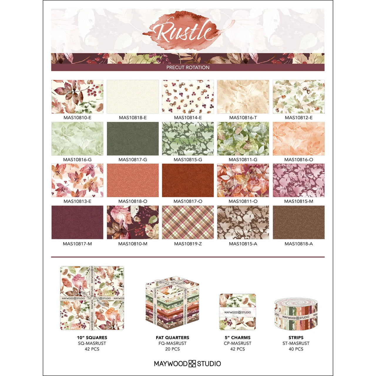 Maywood Studios Rustle CP-MASRUST Charm pack