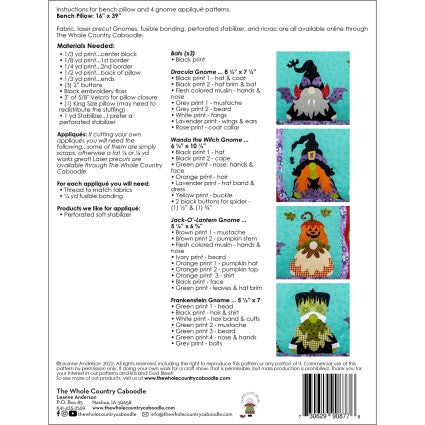 Spooky Time Gnome Bench Pillow WCC463