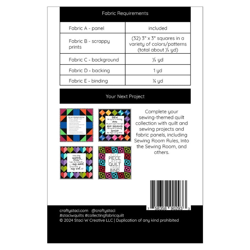 Collecting Fabric Quilt Pattern and Fabric Panel SWQ128