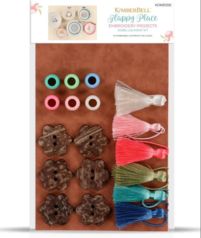 Happy Place Embroidery Projects Embellishment Kit KDKB1292