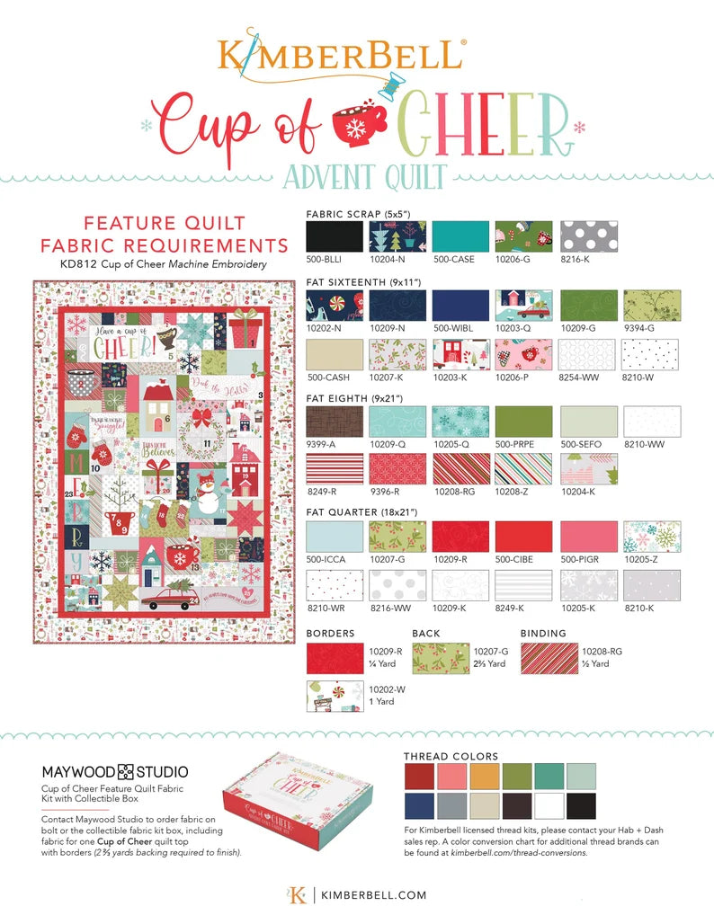 Cup of Cheer Advent Quilt Fabric Kit KIT-MASCUP