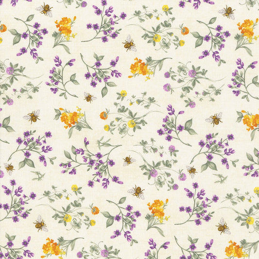Timeless Treasures Spring Wild Flowers 1976-7599 Cream