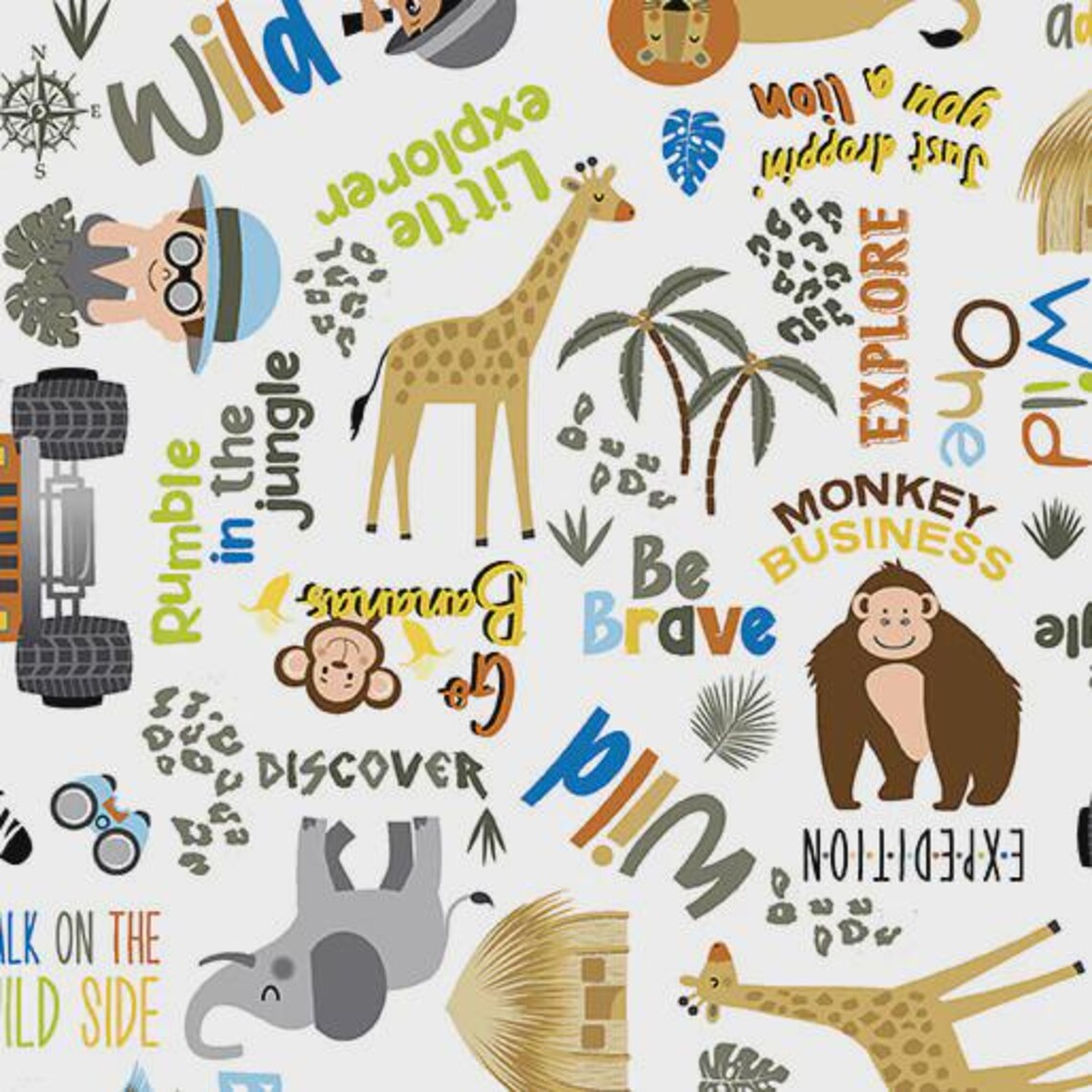 Benartex On Safari Words 12952-09