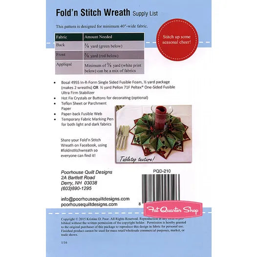 Fold 'n Stitch Wreath PQD210