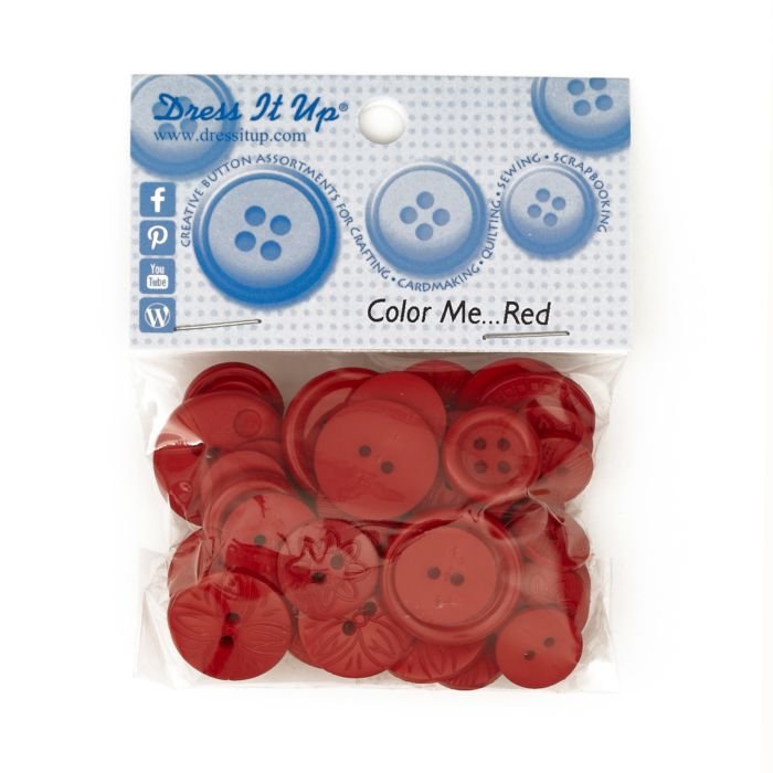 Dress It Up Buttons, Color Me Red DIU59