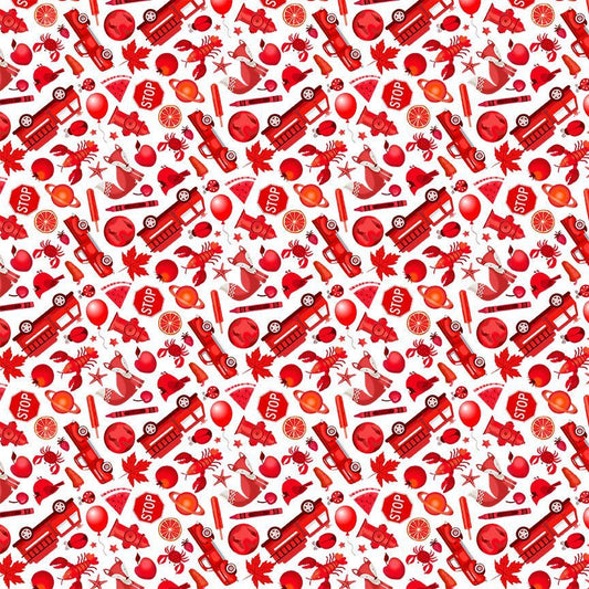 Timeless Treasures Spy Objects Mini Red CD2627-Red