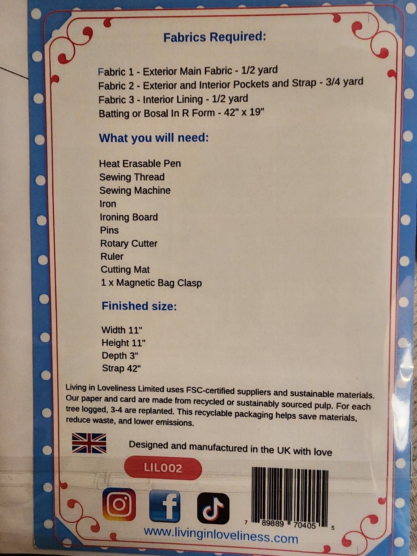 Alexie Messenger Bag Pattern LIL002