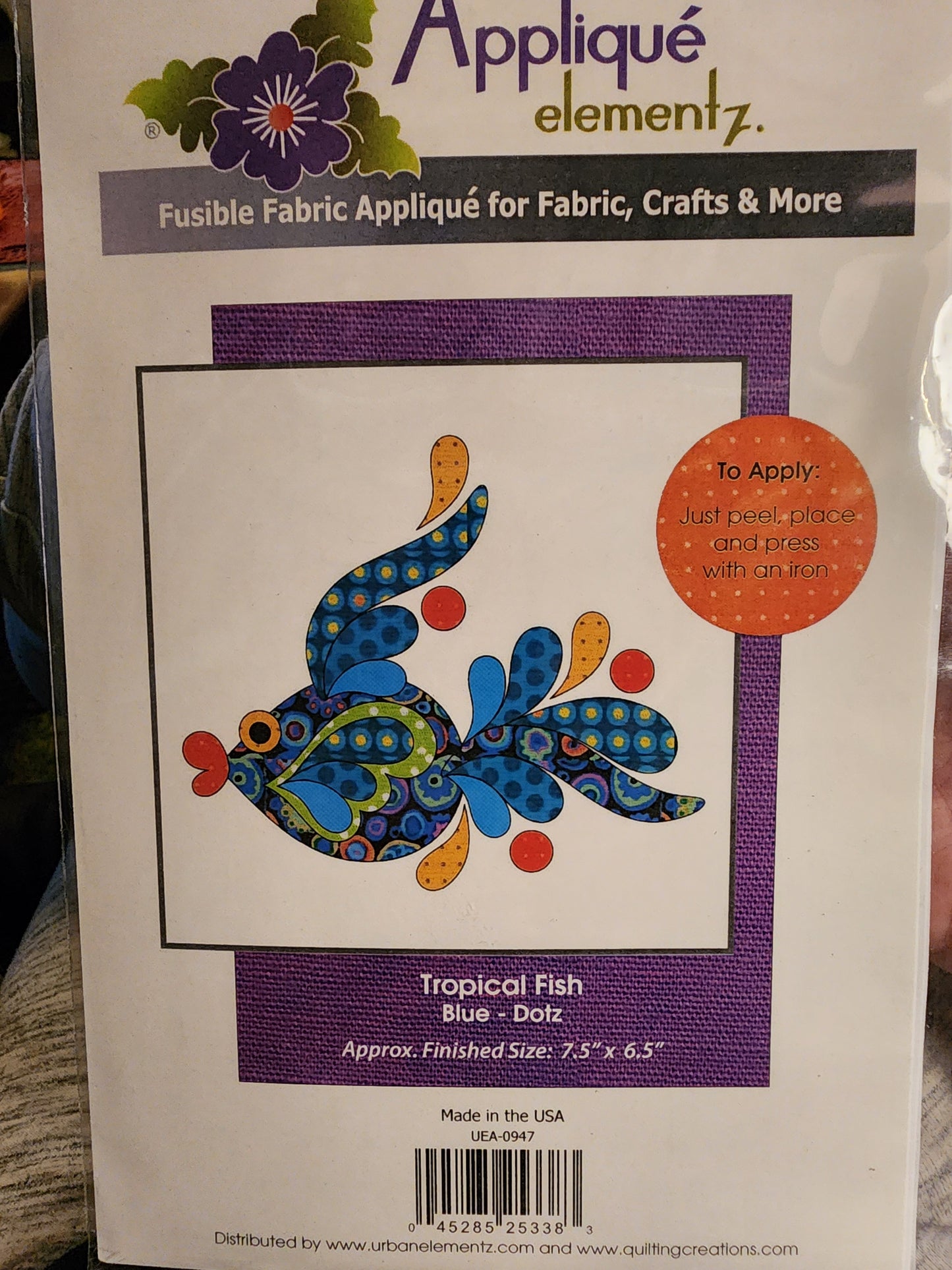 Applique Tropical Fish Blue QCIUEA-0947