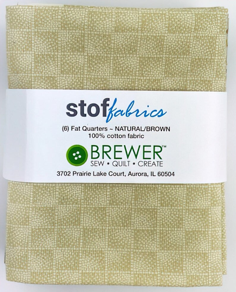 Stof Natural Brown Fat Quarter Bundle 6pk Stof Fabrics STQCFQ13