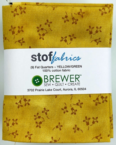 Stof Yellow Green Fat Quarter Bundle 9pk STQCFQ5