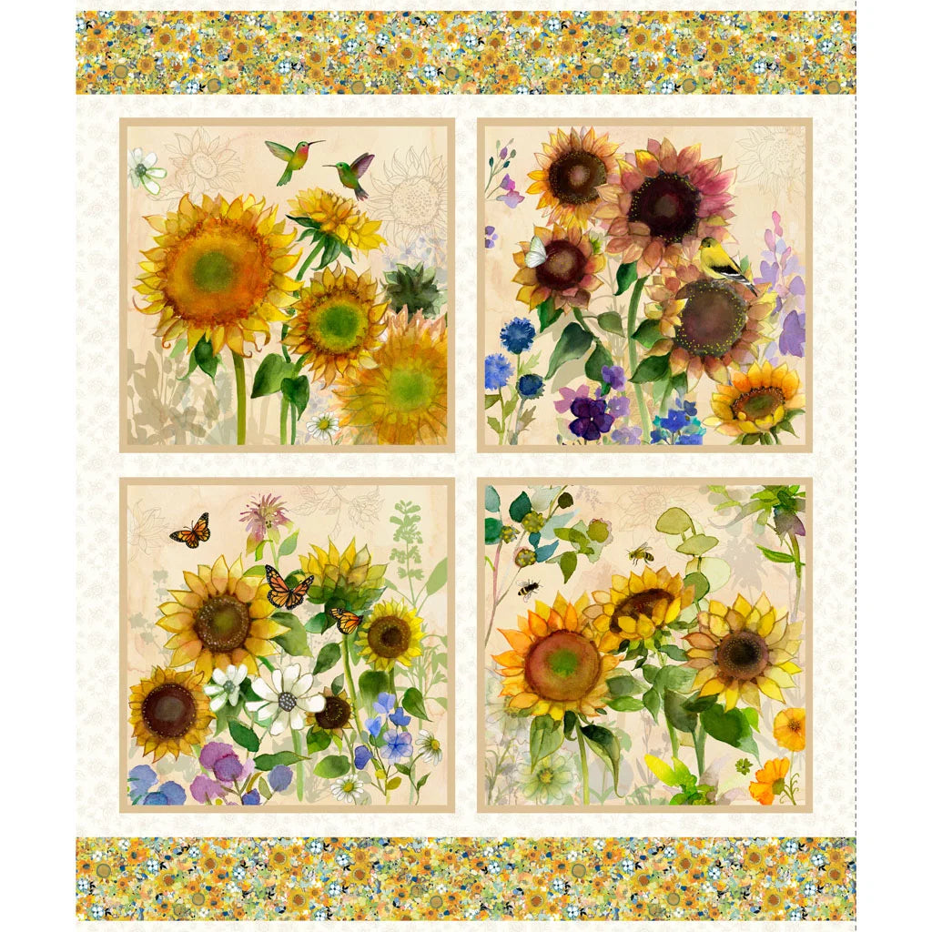 Timeless Treasures Sunflower Song Panel Y944-2