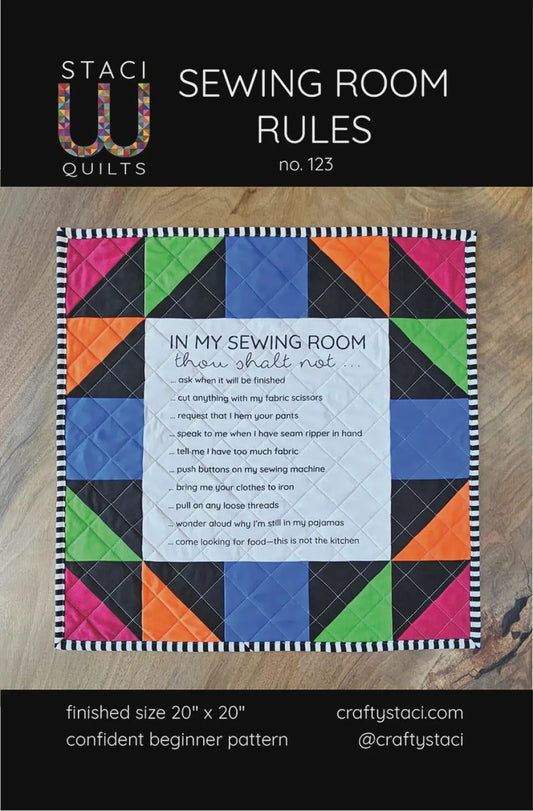 Sewing Room Rules Pattern and Fabric Panel SWQ123