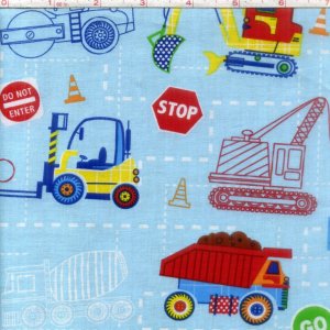 TC Studio Kid's Choice: Construction Trucks on Blue 49214-BLUE