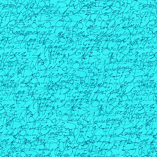 Stof Quilter's Coordinate- Cursive Turquoise ST451-278 ..