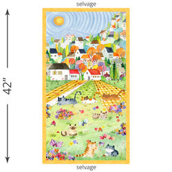 Cats Around Town Panel in Multi 54995DP-1
