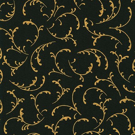 Robert Kaufman Winter's Grandeur Metallic 9 AXBM-20078-2 BLACK