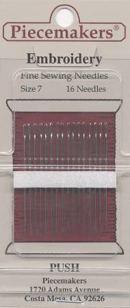 Piecemaker Embroidery / Crewel Needles Size 7 12-E7