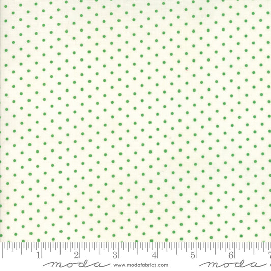 Moda Essentially Yours White/Green Dots 8654-163