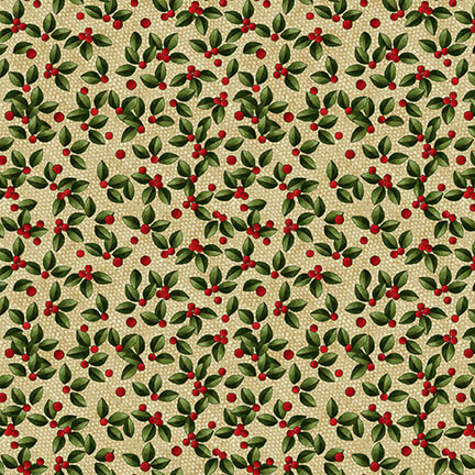 Henry Glass Frozen in Time 2711-33 Cream Holly