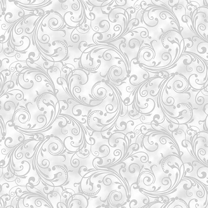 Henry Glass Holiday Happy Place Monotone Swirl 290-90 Light Gray