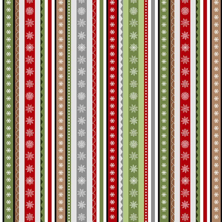 Henry Glass Holiday Happy Place Vertical Stripe 291-86 Multi