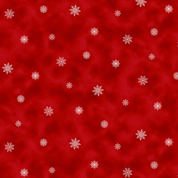 Henry Glass Holiday Happy Place Small Snowflake 295-88 Red