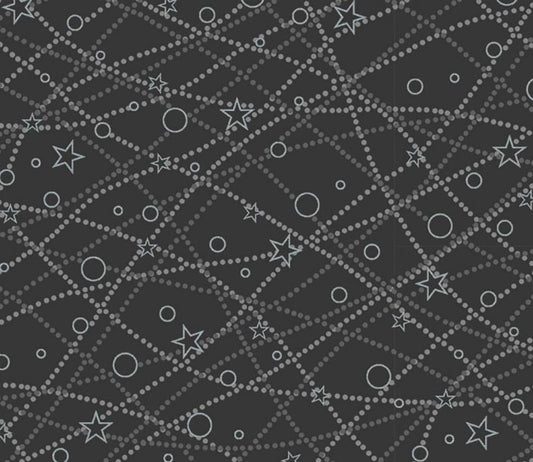 Stof Fabrics It's Snowflake Constellations - DARK GREY/SILVER  4597M-016