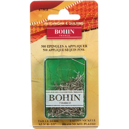 Bohin Applique Sequin Pin Nickel Size 8 47503