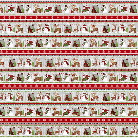 Studio E Snow Merry 5696-98 Border Stripe