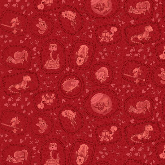 Henry Glass Rescued and Loved Tonal Small Critters 9395-88 Red