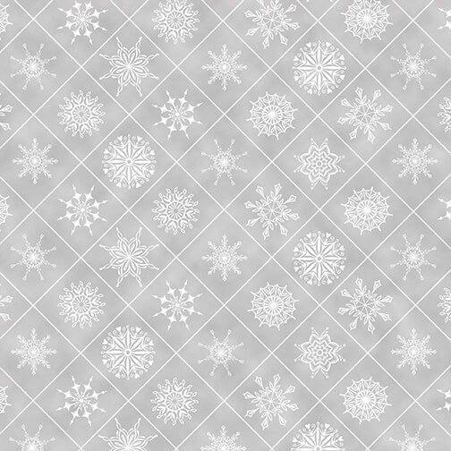 Henry Glass Holiday Lane 9622-90 Gray Snowflakes in Boxes