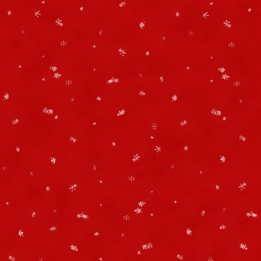 Henry Glass Holiday Lane 9626-88 Red Small Snowflakes