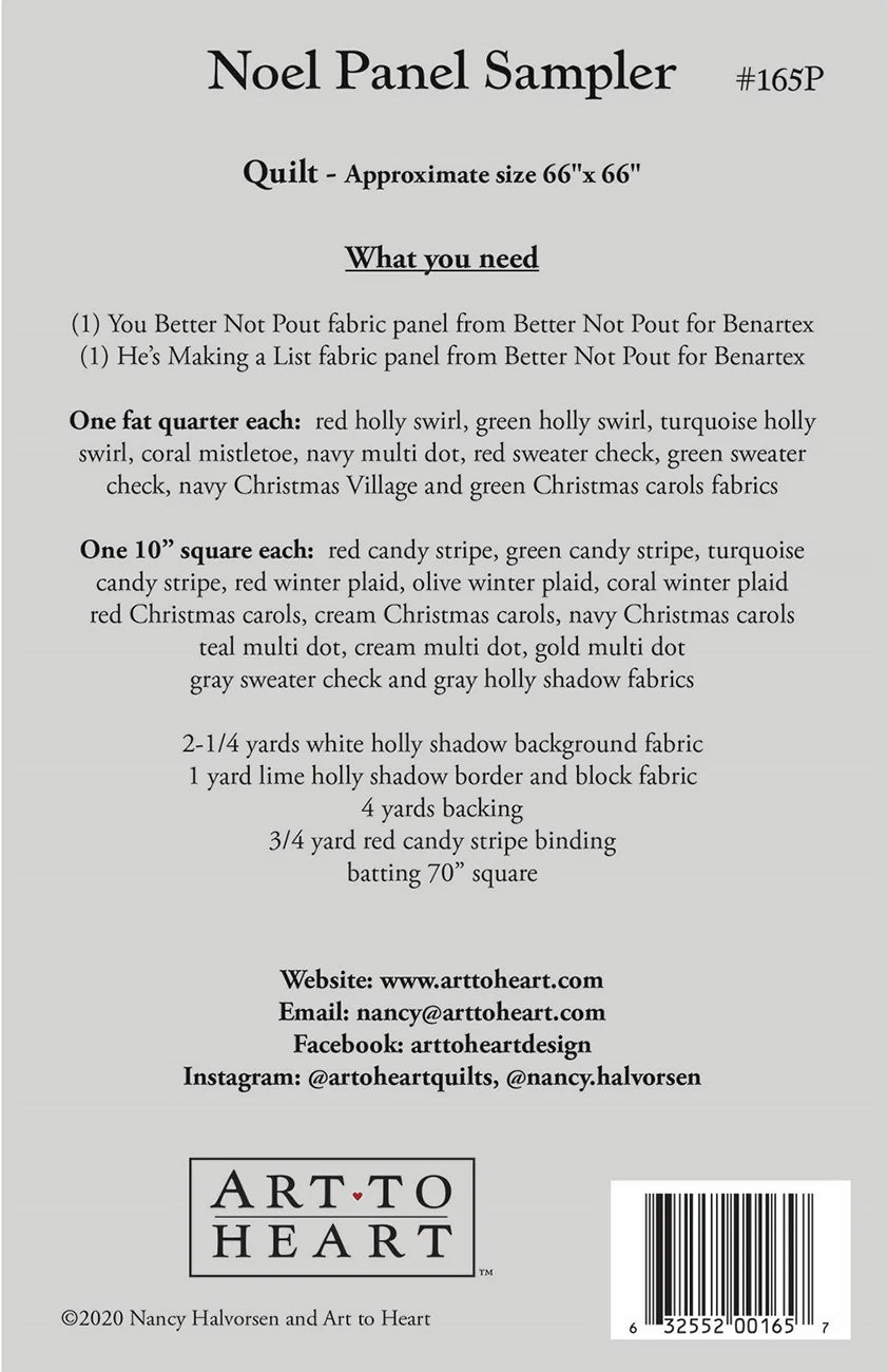 Noel Panel Sampler Pattern ATH165P