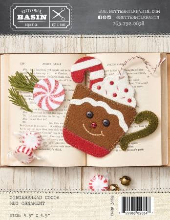 GIngerbread & Cocoa Mug Ornament Pattern BMB3169