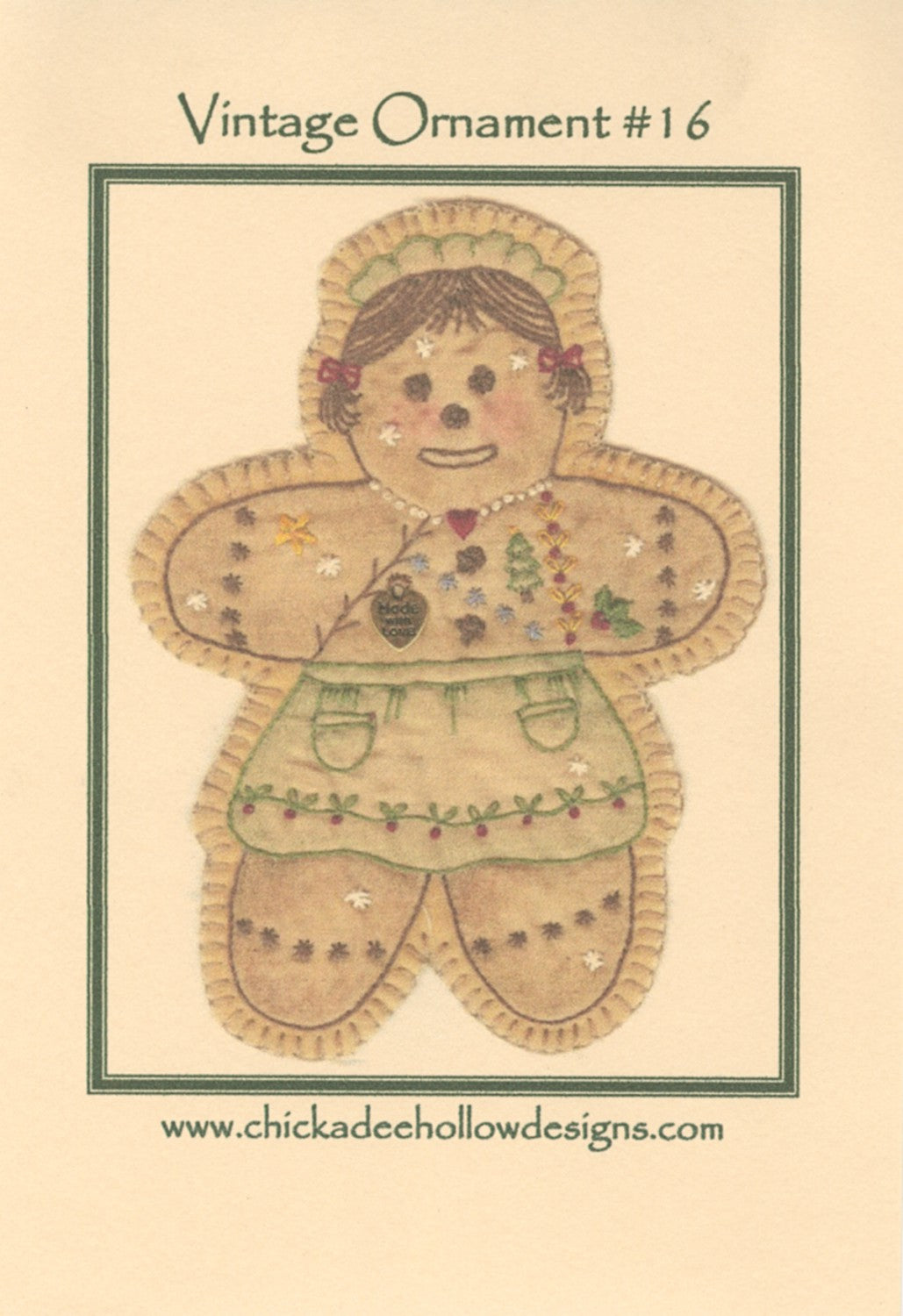 Vintage Christmas Ornament - Gingerbread Girl