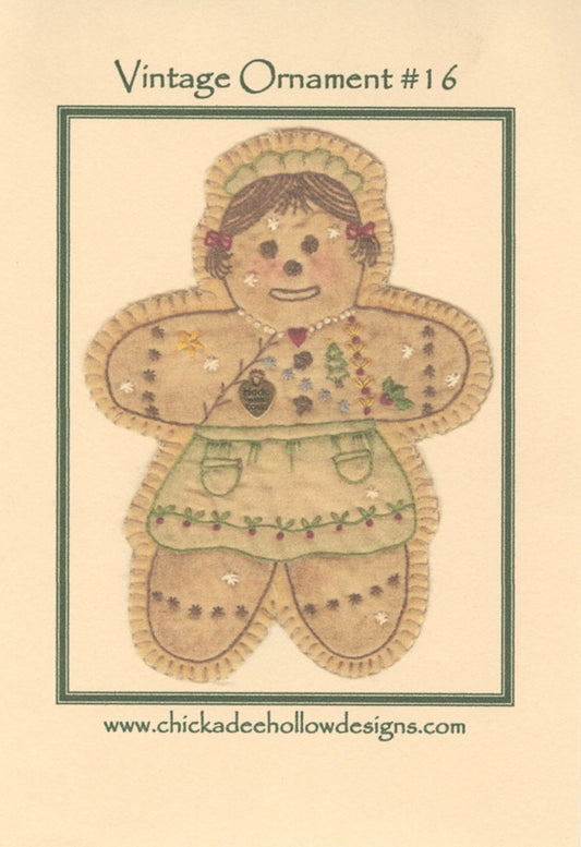 Vintage Christmas Ornament - Gingerbread Girl