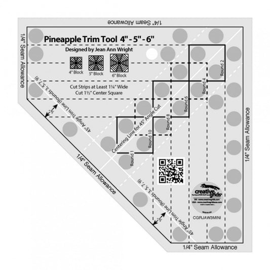 Creative Grids Pineapple Trim Tool Mini Quilt Ruler CGRJAW3MINI