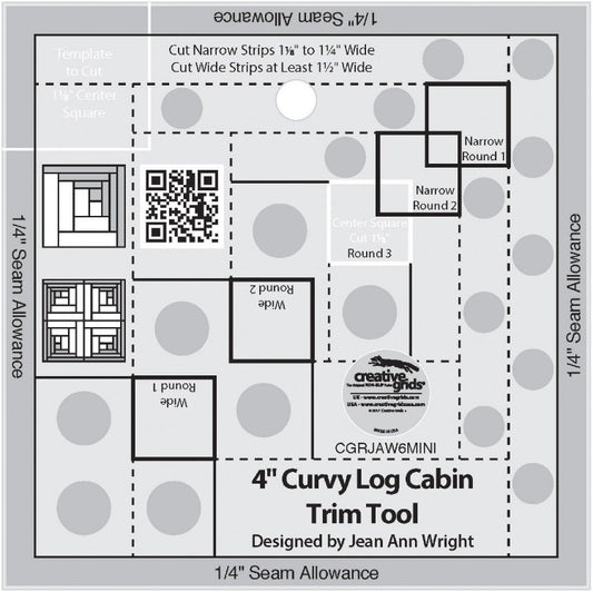 Creative Grids 4in Curvy Log Cabin Trim Tool CGRJAW6MINI