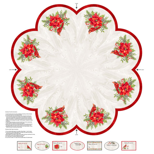 Northcott The Scarlet Feather 23483-91* Tree Skirt
