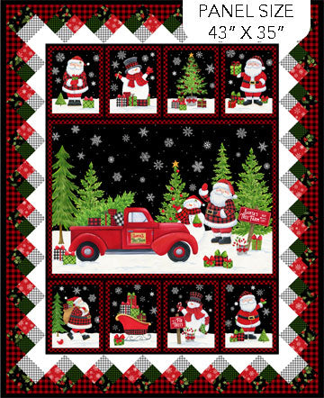 Northcott Santa's Tree Farm Digitally Printed 35" Panel DP24730-99
