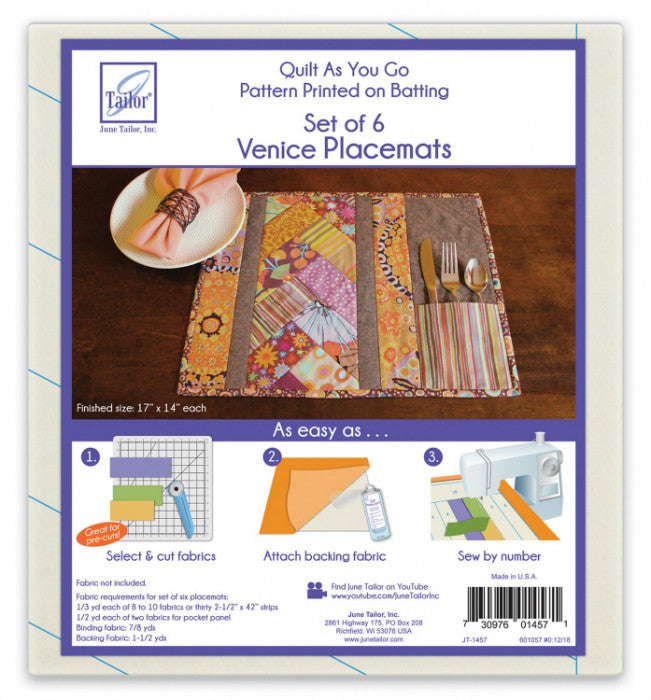 Quilt As You Go Placemat Venice Pattern JT-1457