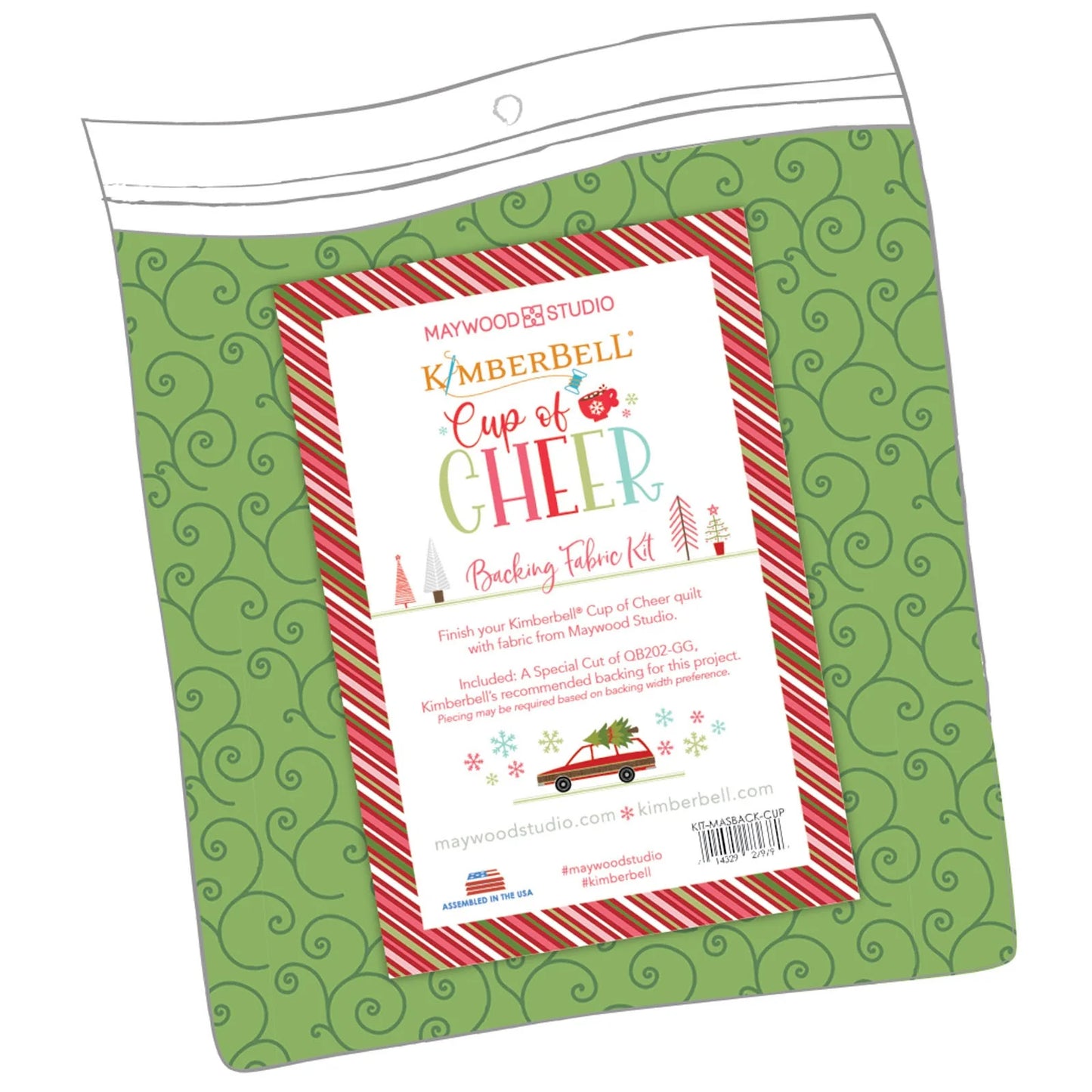 Cup of Cheer Quilt Kit Backing Kit, 54in x 72in Cut KIT-MASBACK