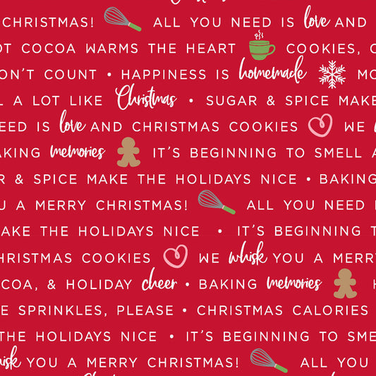 Maywood Studios We Whisk You a Merry Christmas! Holiday Baking Phrases Mas9672-R