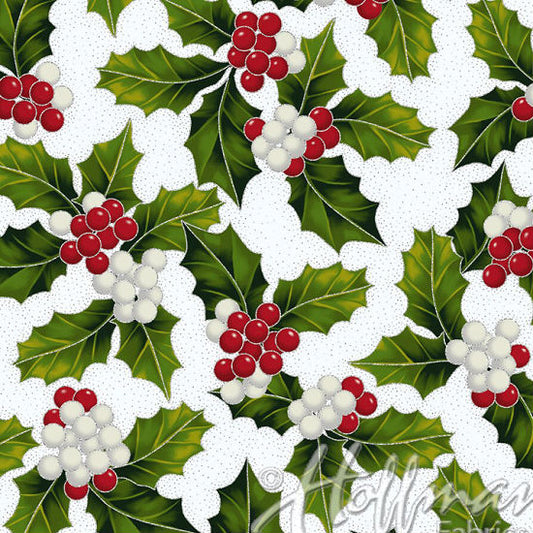 Hoffman Poinsettia Song Q7638-113S Frost/Silver