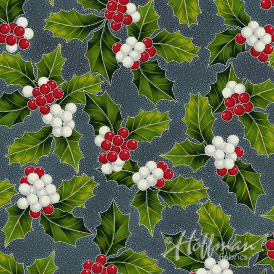 Hoffman Poinsettia Song Q7638-55S Charcoal/Silver