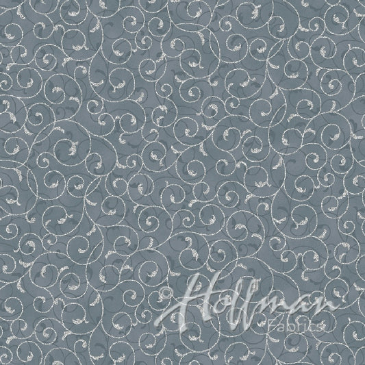 Hoffman Poinsettia Song Q7640-147S Storm/Silver